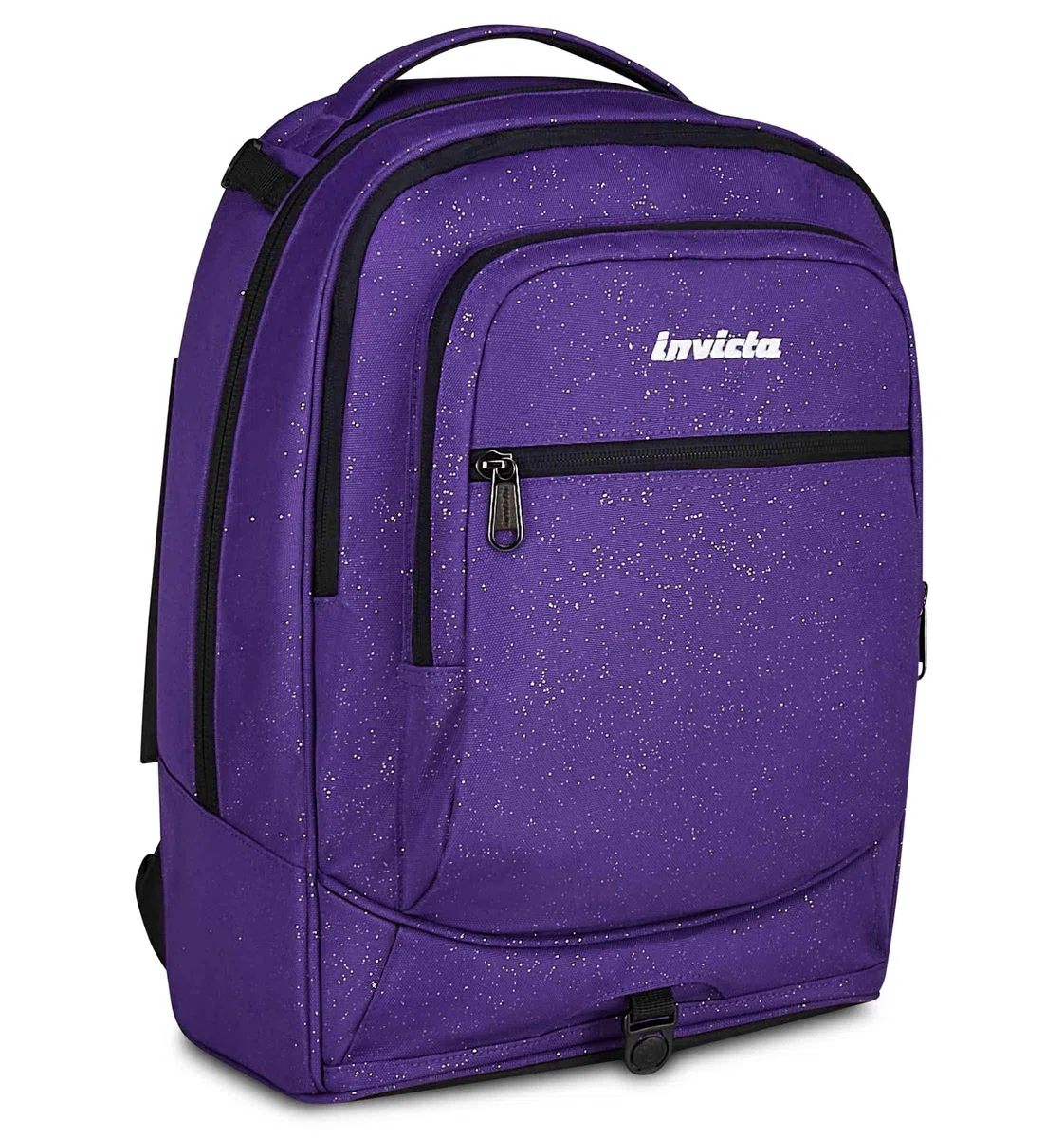 Invicta Trolley Scuola Plug Shine, Viola, 34 L, Effetto brillantini, Doppio Scomparto, Cross-over System, Tasca attrezzata, Scomparto porta pc, Tasca portaborraccia, Scuola media e superiore, Ragazza