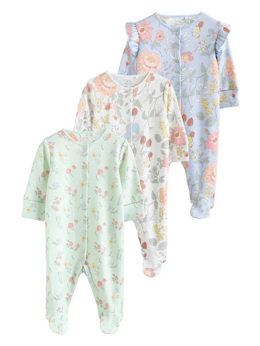 NEXT Bambina Confezione da 3 Tutine Bebè a Fiori