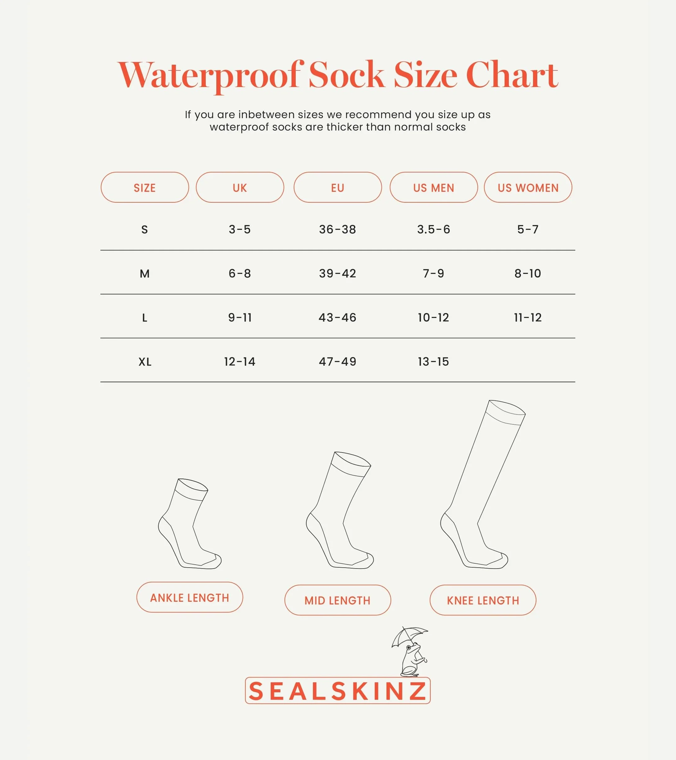 SEALSKINZ - Calzino impermeabile a freddo, lunghezza media