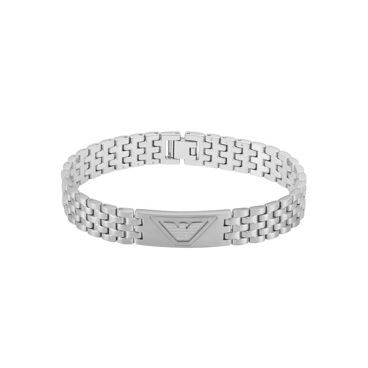 Emporio Armani Bracciale da uomo in acciaio inossidabile o in pelle con chiusura a maglie