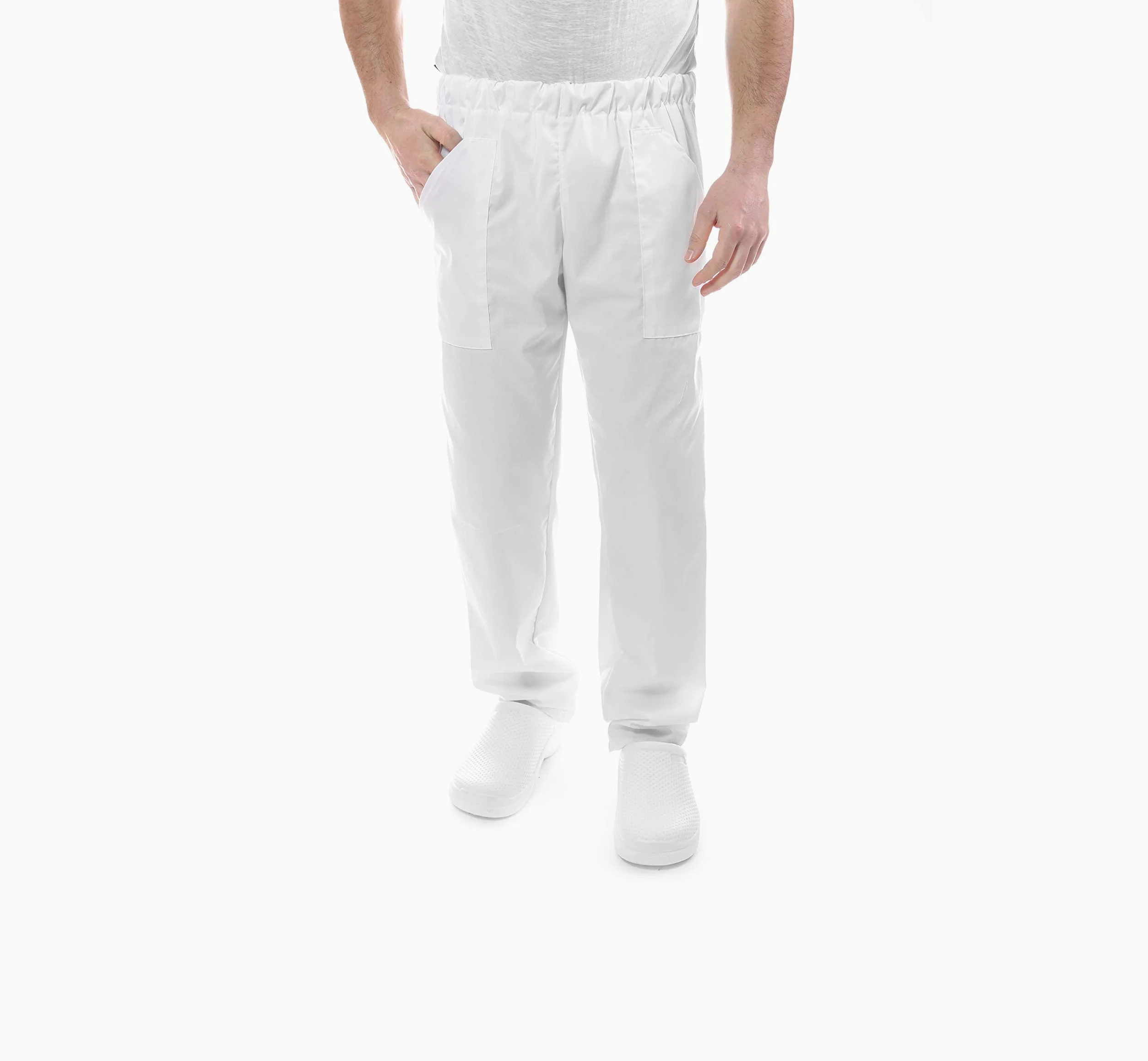 Pantaloni Cuoco e Chef con Elastico - Vari Colori - Uomo e Donna - per Cucina e Ristorante - Made in Italy