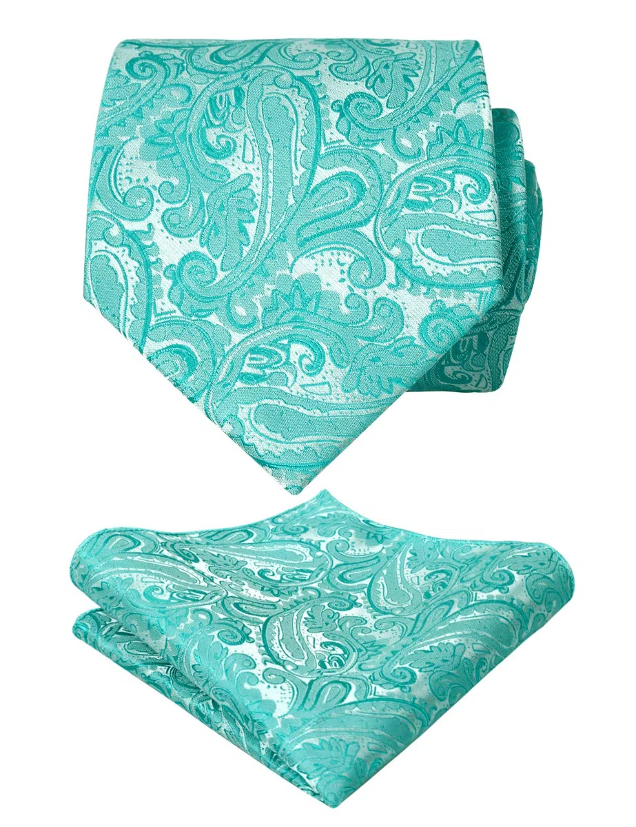 Alizeal Gradient Paisley Cravatta Floreale con Set Quadrato Tascabile
