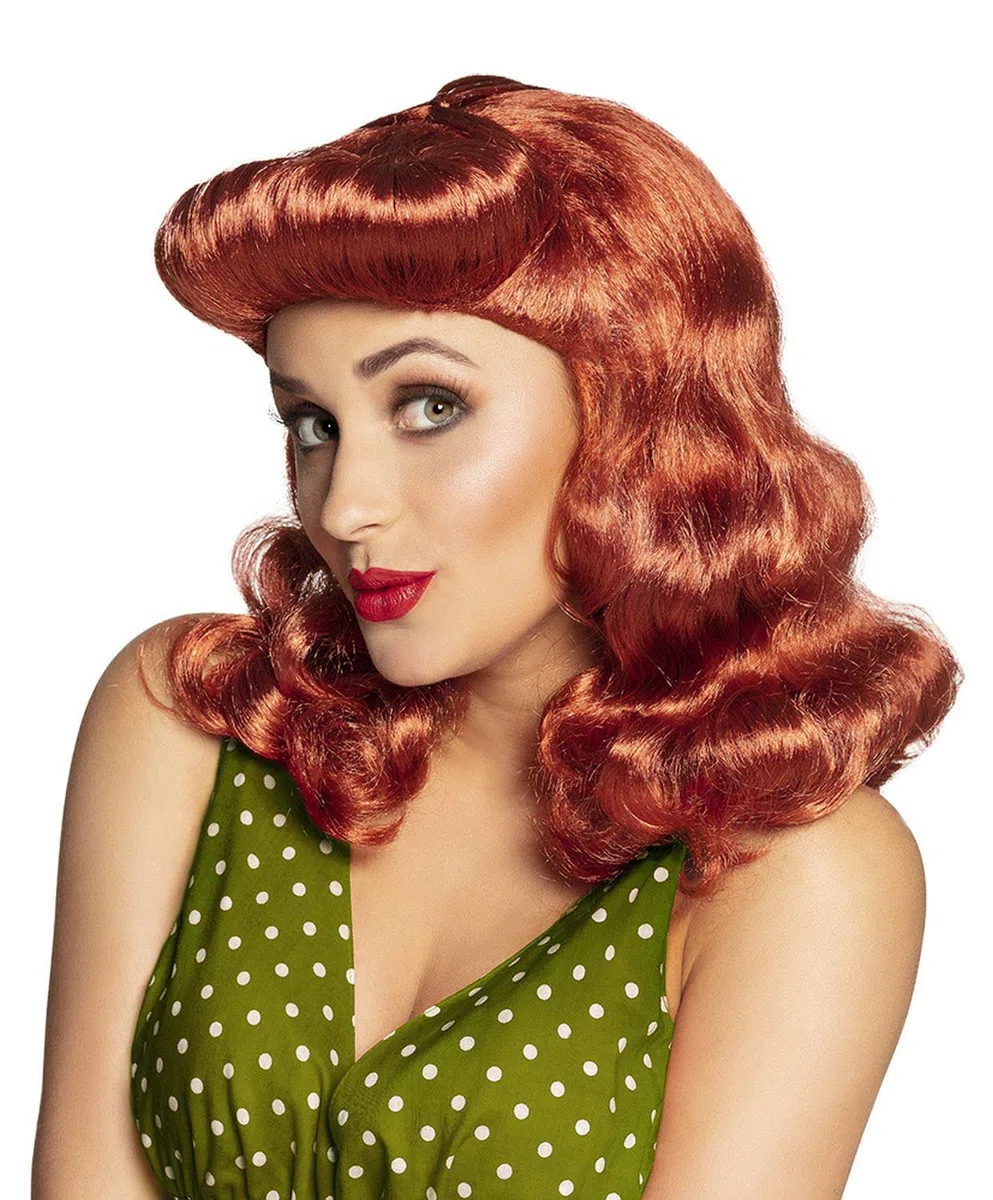 Boland 85050 - Parrucca 50s Pin Up, Colore: Marrone Chiaro