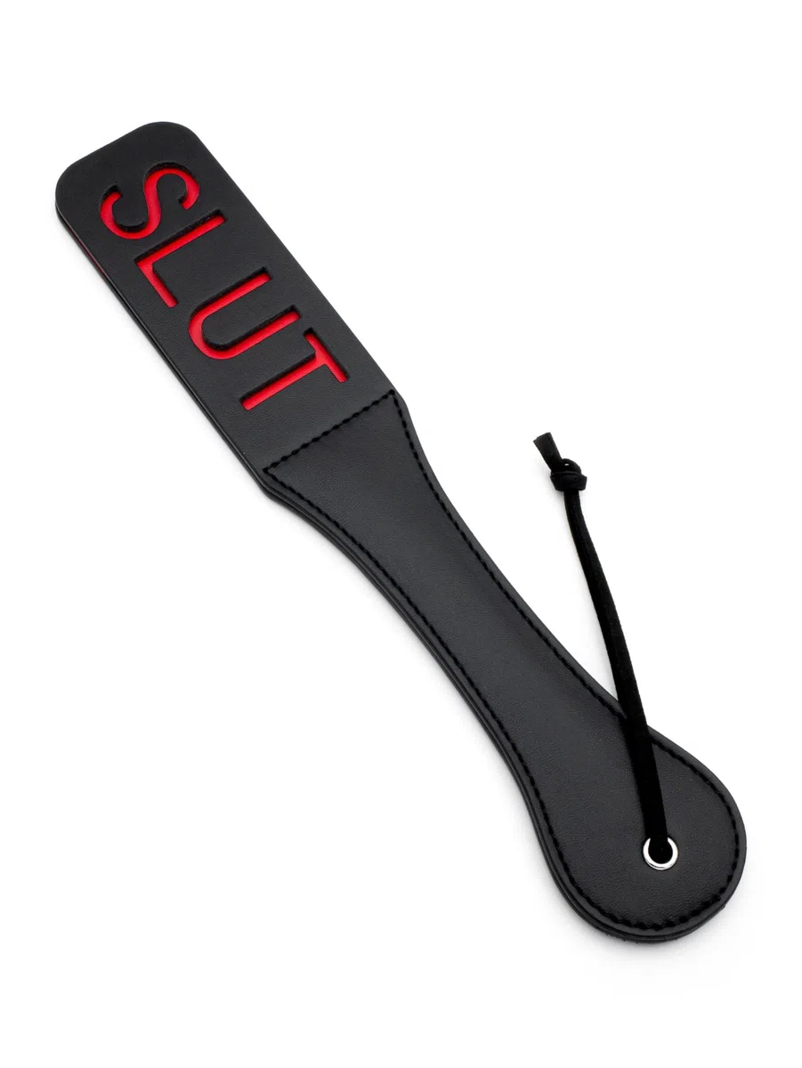 BONDAGERIE® Paletta paddle schiocco con scritta Slut