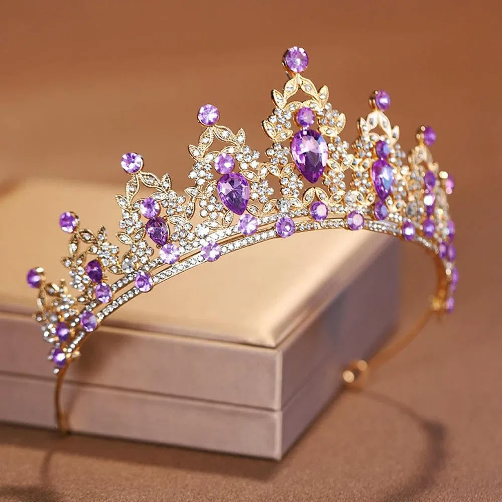 NYSDM Sposa Corona Viola Strass Dolce Compleanno
