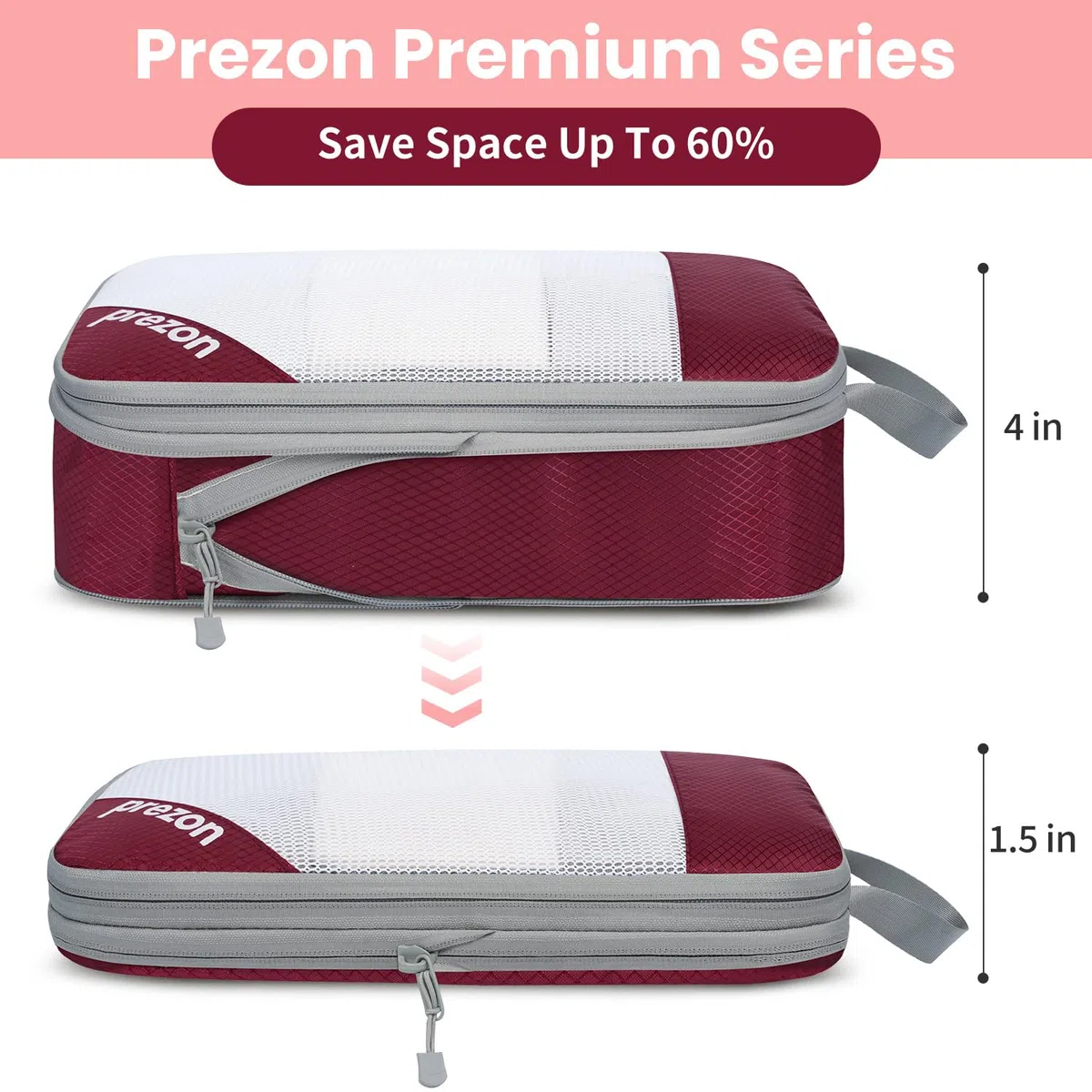 Set 6 Pezzi Cubi Compressionali Cavi Versatili, Design Apertura Totale Visibile, Salvaspazio E Leggeri, Materiale Cationico Personalizzato, Organizzatore Valigie Portatile E Resistente, Bordò