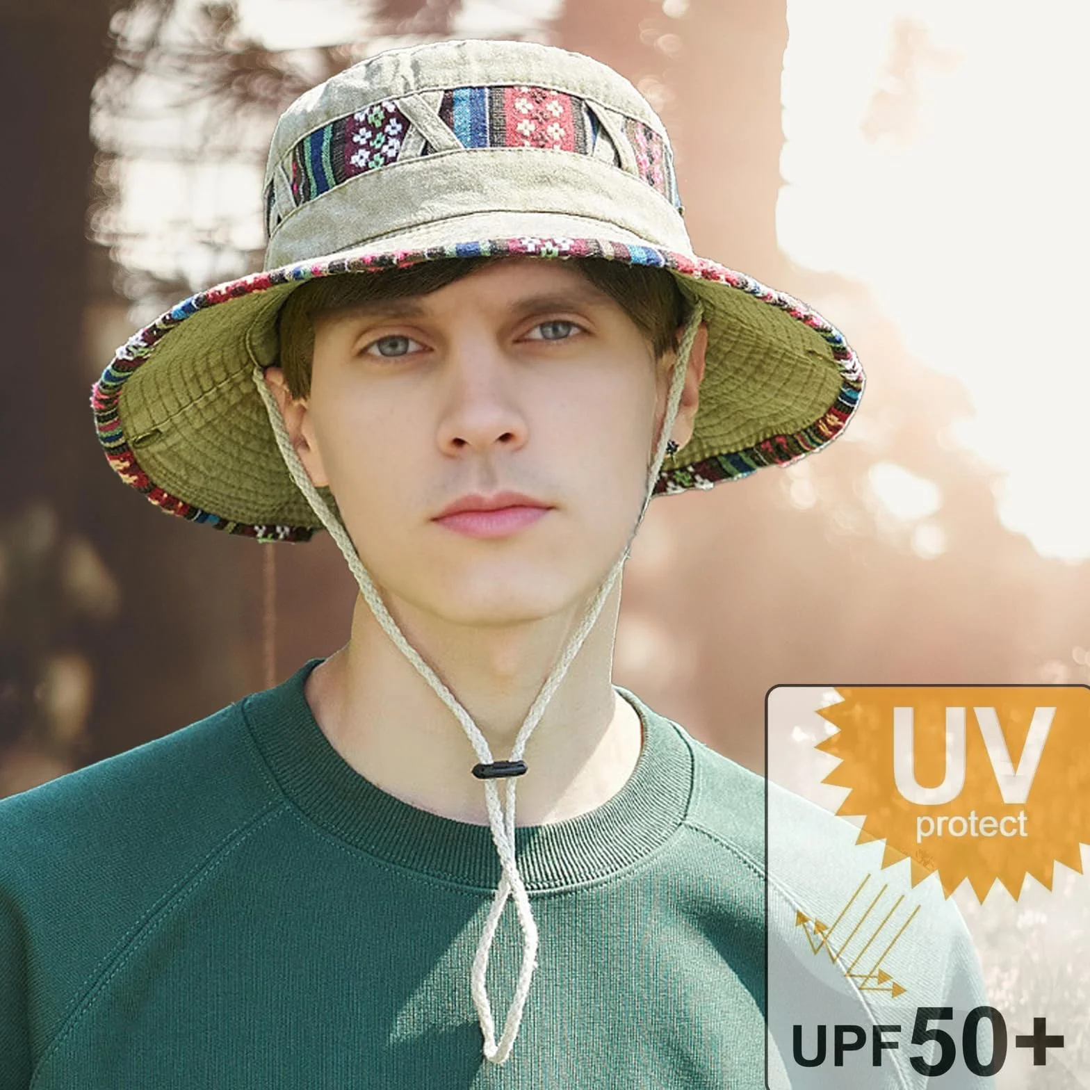 SAKTHIVEL Cappello Pescatore Uomo Cappello Sole Uomo Estivo Anti UV per Trekking Pesca e Safari Boonie