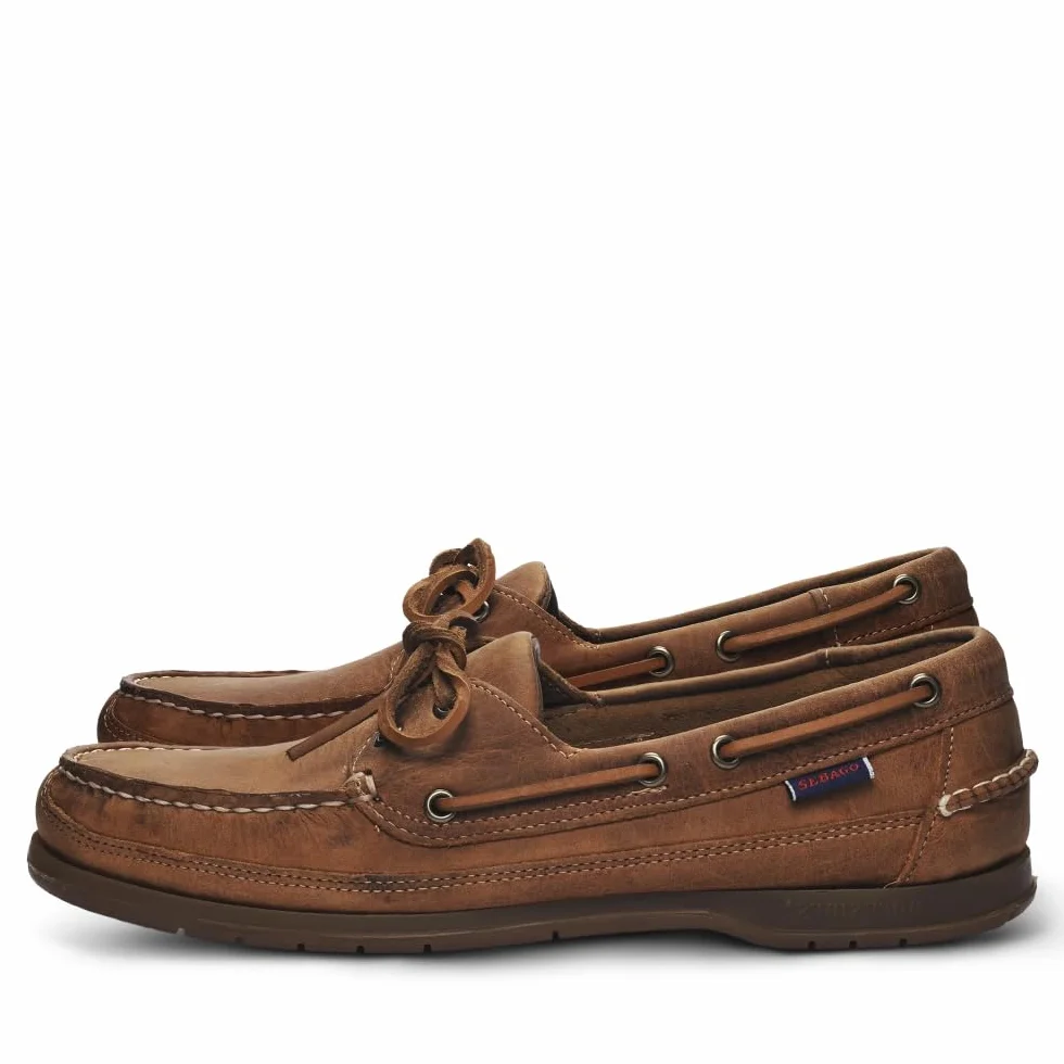 Sebago Scarpette da Barca da Uomo Schooner Crazy Horse Marrone