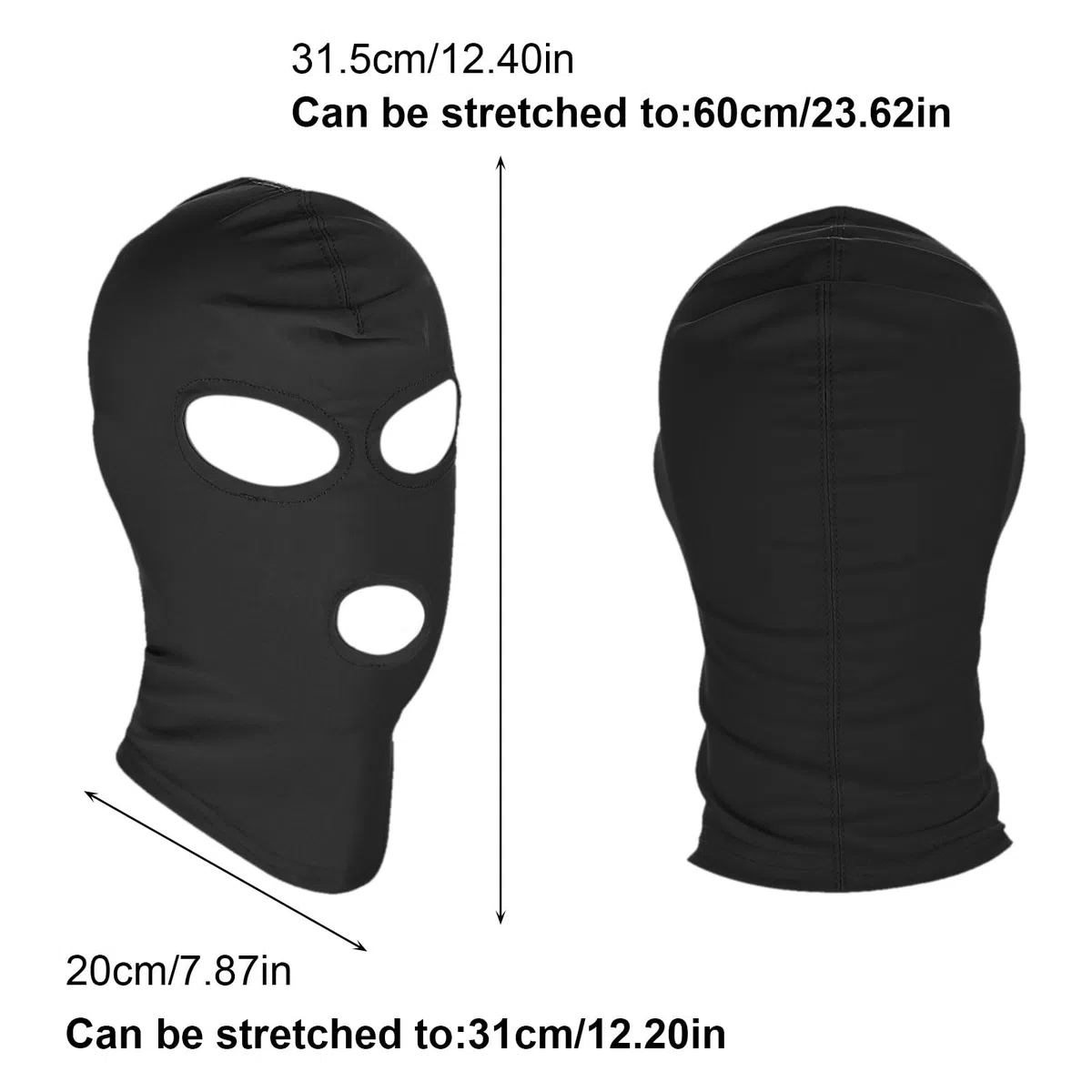 SKHAOVS 3 Pezzi Balaclava Nero, Passamontagna, Skimask per Uomo e Donna, Elastico Maschera da Sci, Sottile e Leggero Morbido Traspirante Multiuso, per attività all'aperto Sci Moto Ciclismo