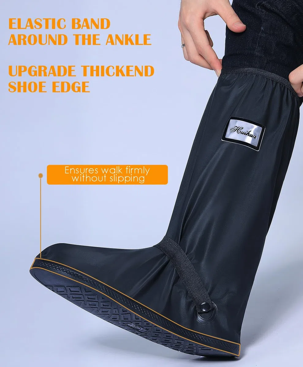 Copriscarpe Impermeabili Alti Copriscarpe Riutilizzabili Resistenti all'Acqua con Suola Antiscivolo Galosce per Pioggia Neve o Fango
