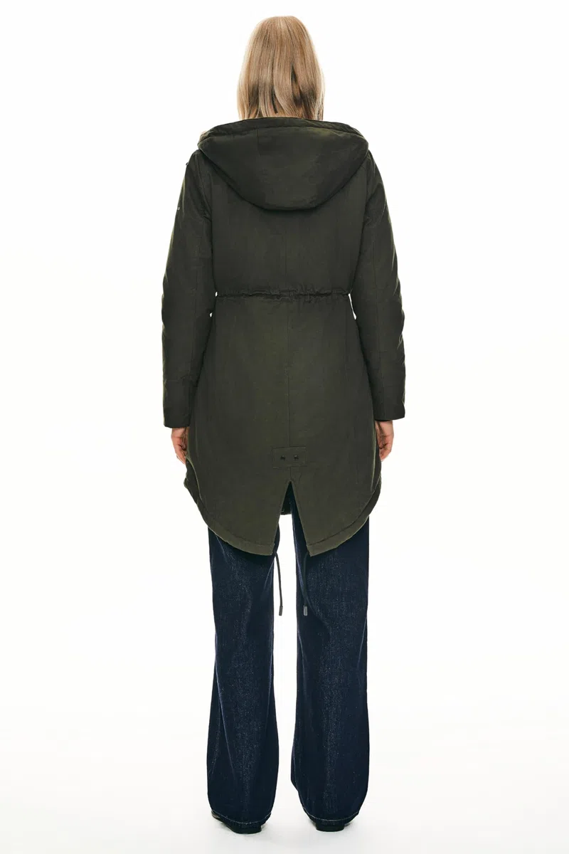 OROLAY Parka da Donna Foderato in Pile con Cappuccio Giacca Imbottita Invernale di Media Lunghezza