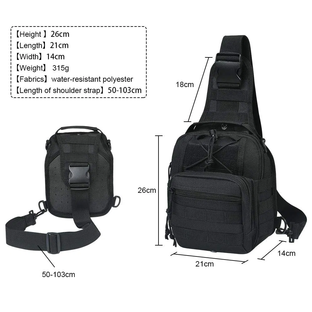 flintronic Borsa Petto Tattico Militare, Zaino Monospalla Uomo Borsello a Tracolla Molle per Campeggio Ciclismo Escursione Hiking Sport