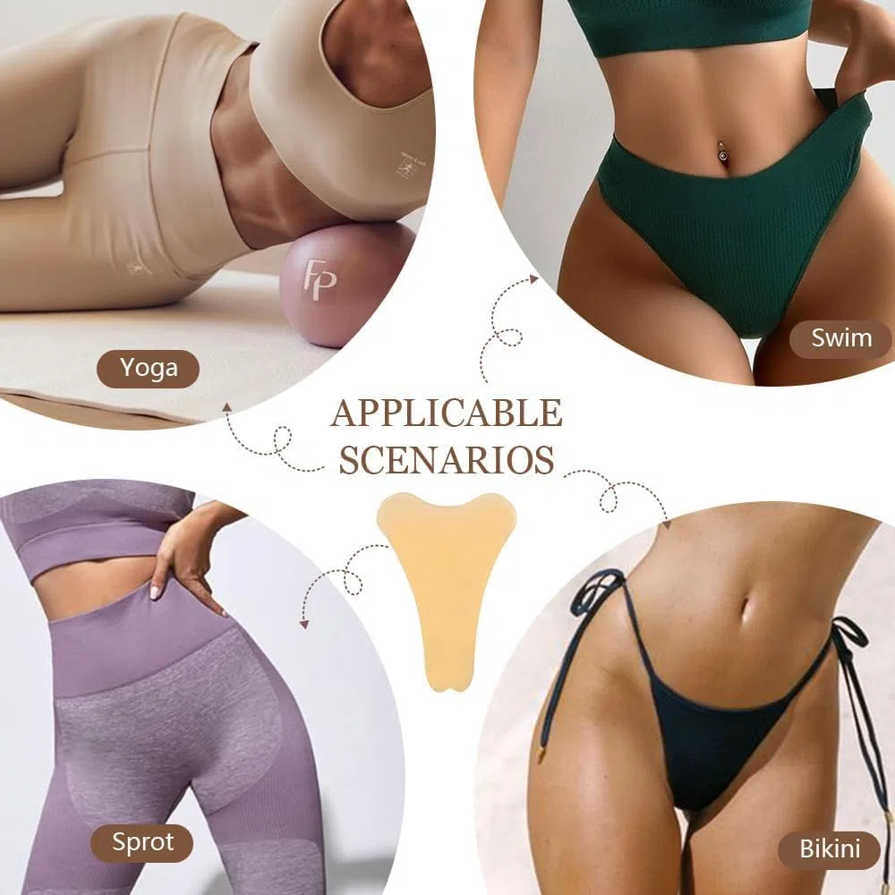 4 Pezzi Silicone Camel Toe Correttore Cameltoe Thongs Riutilizzabile Invisibili e Senza Cuciture per Leggings da Donna Costumi Bagno Abbigliamento Pantalone Yoga