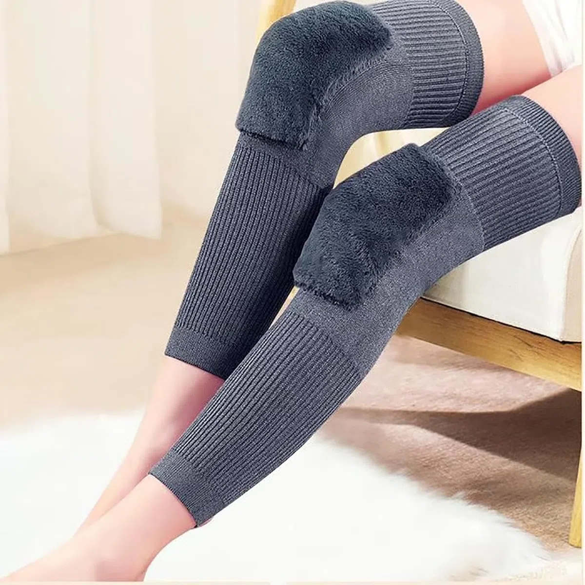 Calzini caldi sopra il ginocchio in cashmere, ginocchiere termiche invernali antiscivolo, ginocchiere in cashmere calde e antiscivolo estese