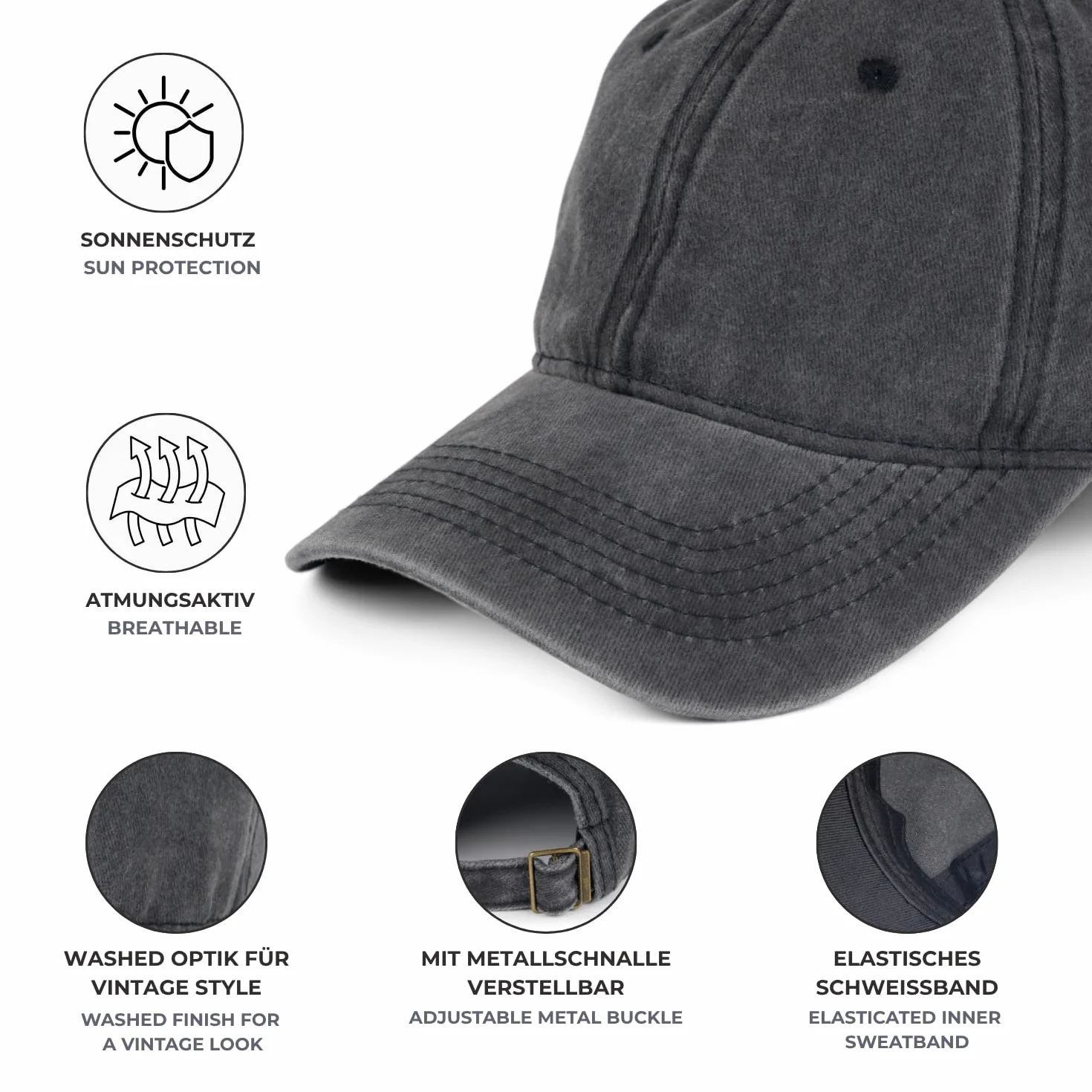 styleBREAKER Berretto Snapback con Visiera di Sughero, Berretto da Baseball a 6 Pannelli, Regolabile, Unisex 04023051