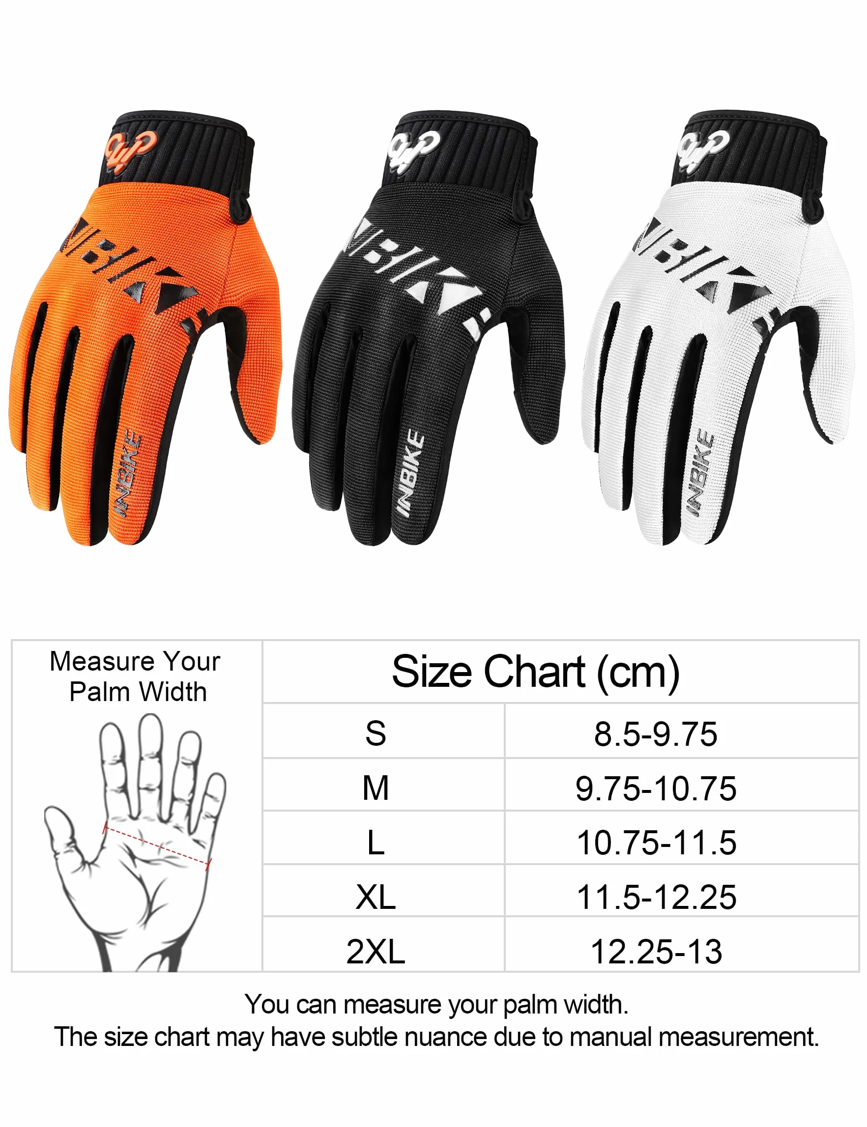 INBIKE Gel Guanti Ciclismo MTB Touchscreen Pieno Dito con Ottima Presa da Bici Unisex