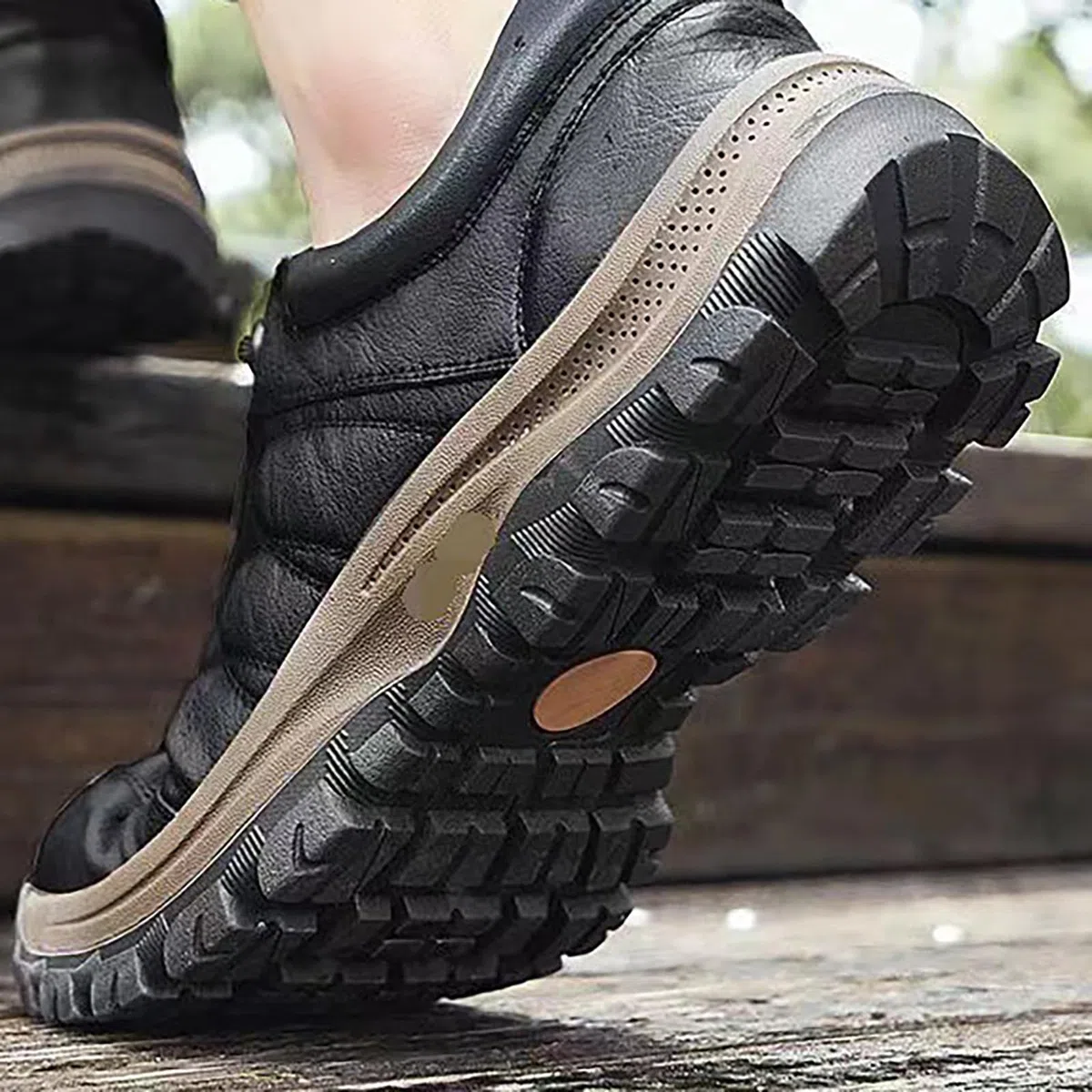 Scarpe in Pelle Cucite A Mano, Sneaker da Trekking da Uomo con Supporto Plantare Anti-Fatica Antiscivolo E Antiurto, Comode Scarpes da Ginnastica Ortopediche in Pelle da Uomo, Sneaker con Lacci