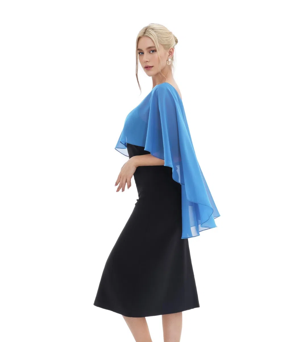 Generisch Sciarpa da donna oversize, in chiffon, da donna, elegante, in chiffon, leggera, morbida, da donna, per abito da sera