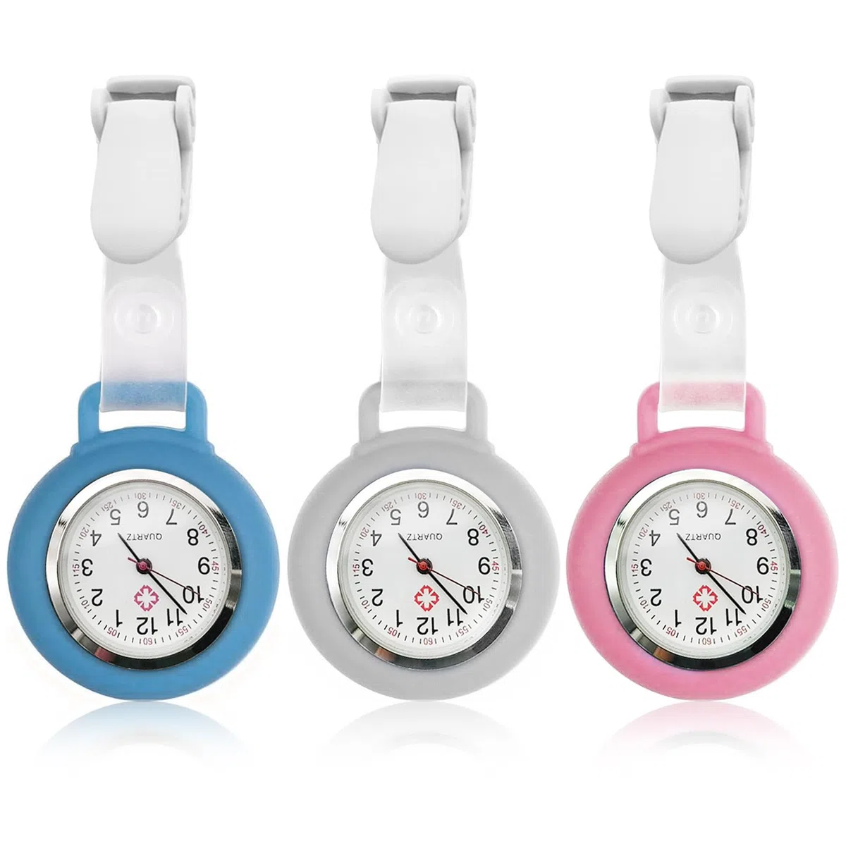 HOSPAOP Orologio da infermiera con clip, orologio da infermiera, analogico al quarzo, orologio da tasca, orologio da infermiera in silicone, per uomo e donna, accessorio medico
