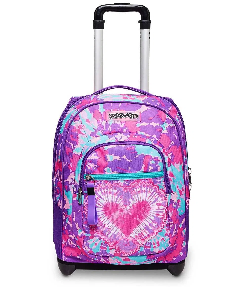 Seven Trolley Scuola, Trendy Heart Girl, Multicolore, 2 in 1 Zaino con Spallacci Uso Zaino con Cross-Over System, Scuola e Viaggio, Bambine e Ragazze