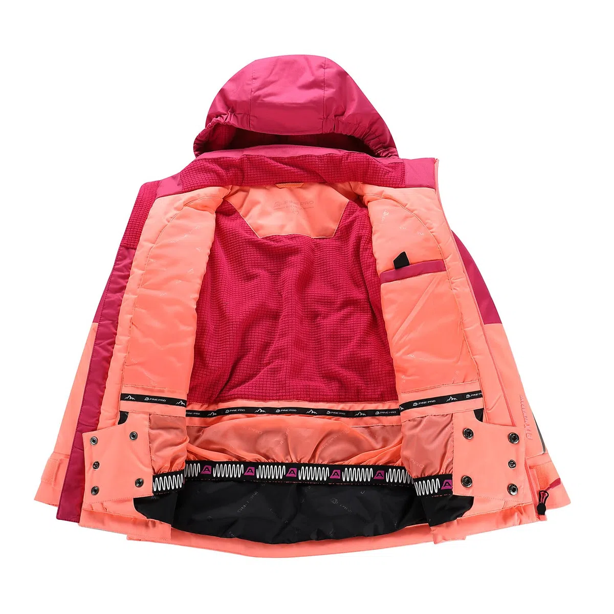 Alpine Pro Reamo - Giacca da sci da ragazza con cappuccio, giacca da snowboard, giacca elasticizzata, giacca invernale, giacca da trekking, giacca per le montagne, giacca impermeabile e traspirante,