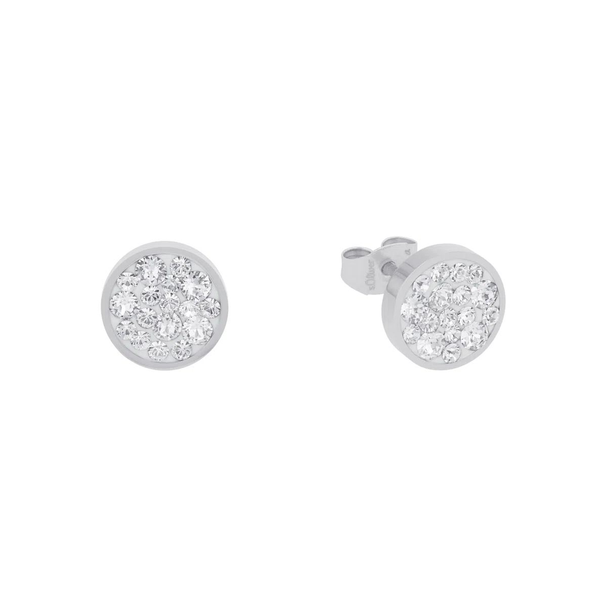 s.Oliver Orecchini a bottone in acciaio inossidabile/argento sterling 925 da donna, orecchini, forniti in confezione regalo per gioielli