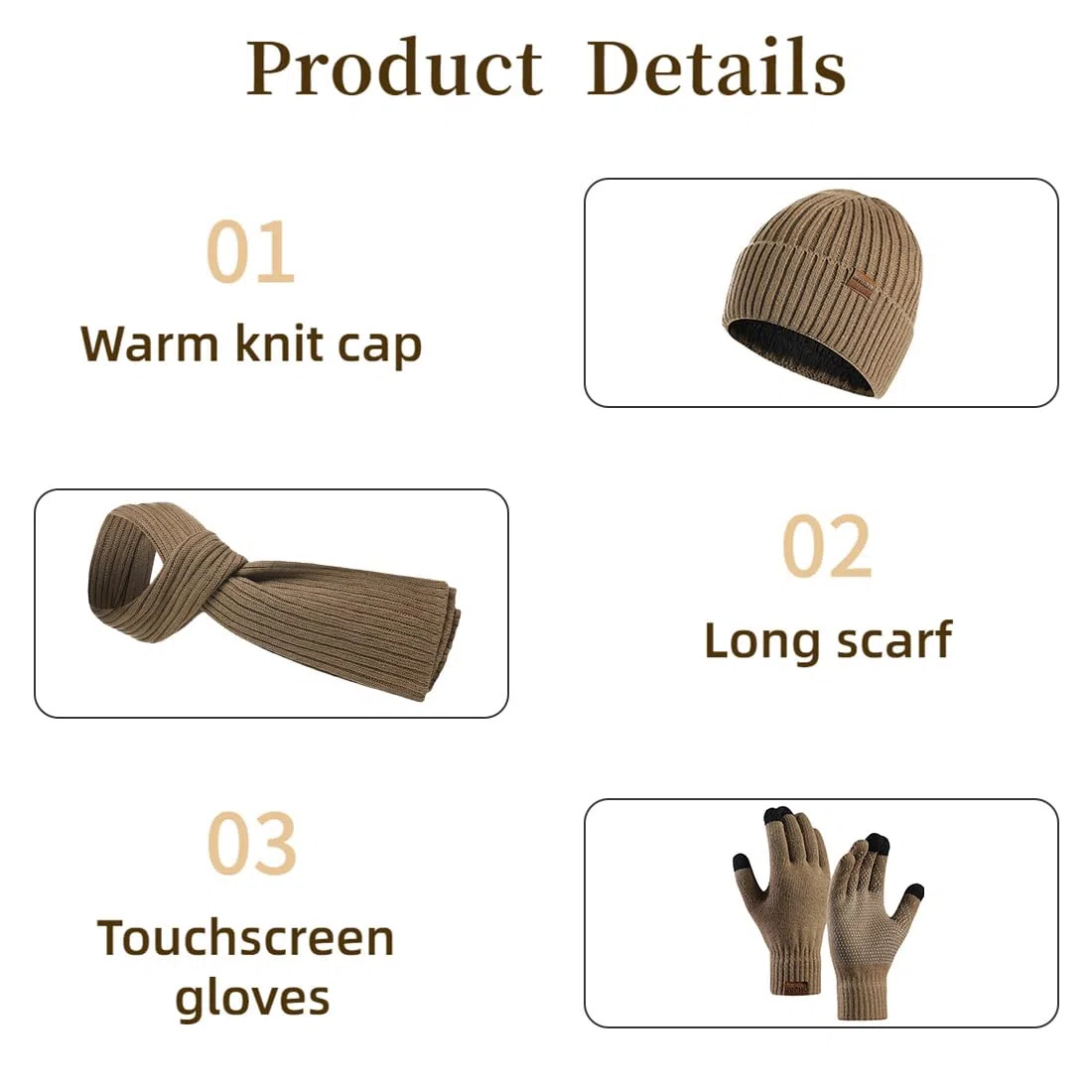 Inverno 3 Pezzi Cappello di Lana Sciarpa Guanti Touchscreen Set Caldo Beanie Cappello Teschio Berretto Invernale Termico Berretto Sciarpa Touch Screen Guanti per Uomo Donna
