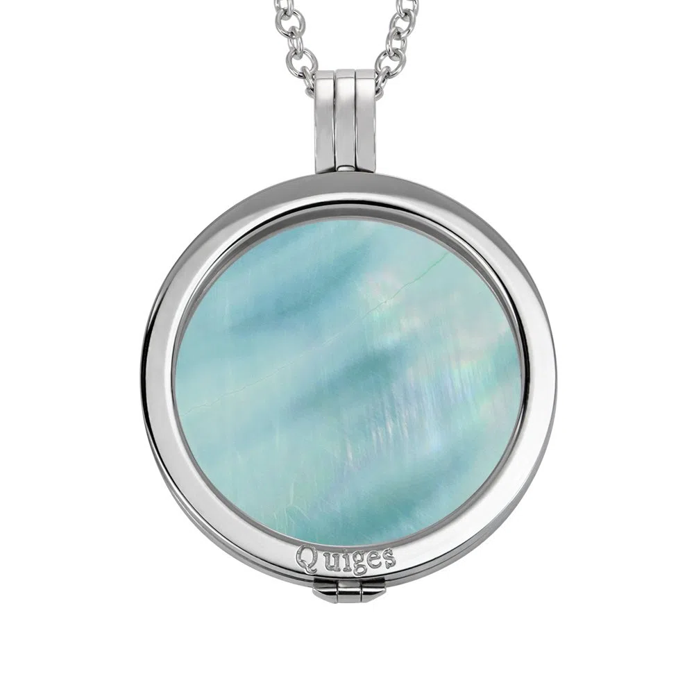 Quiges da Donna in Acciaio e Coin Ciondolo Set 33 mm con 90 cm Collana e Coin (Colori Assortiti)