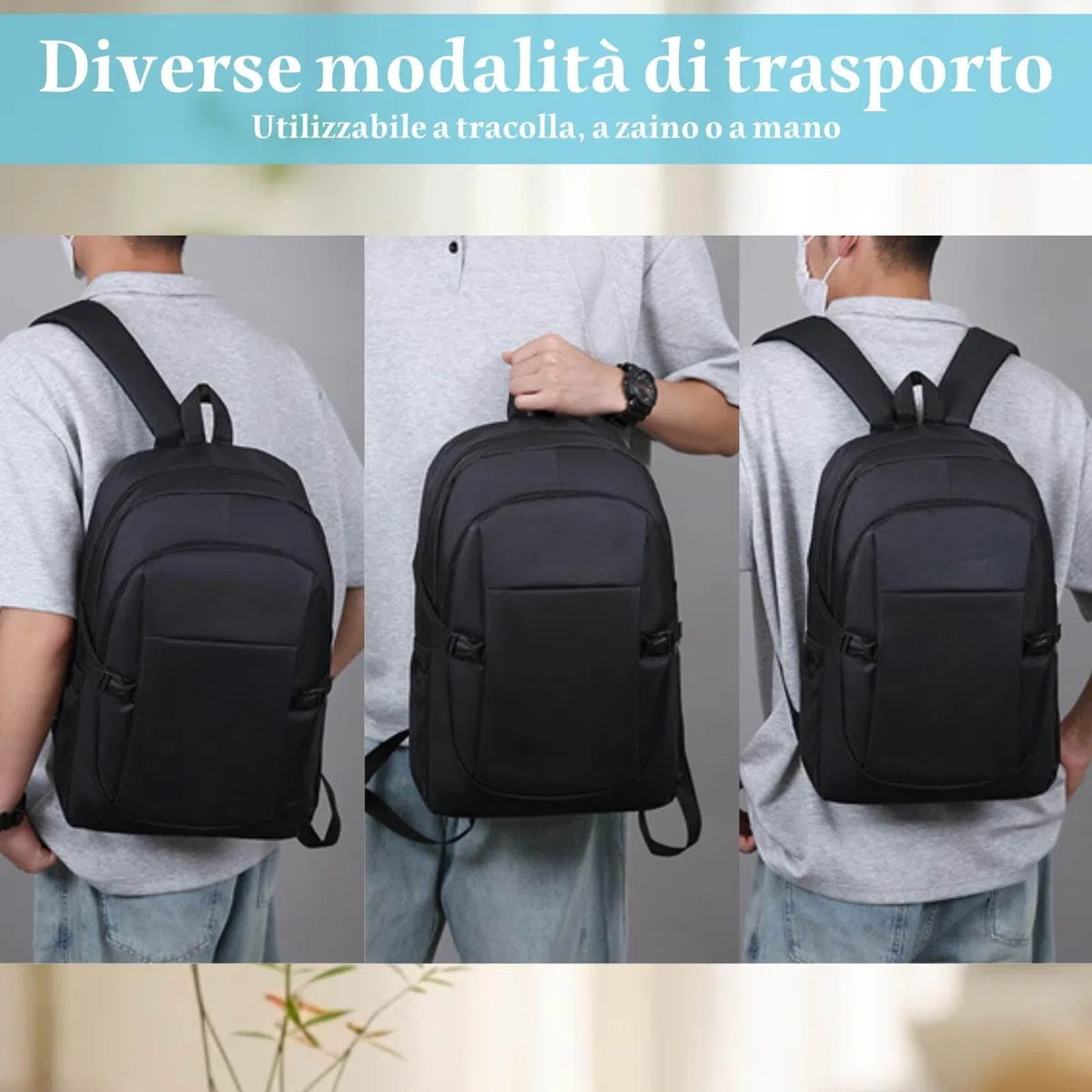 Zaino Da Viaggio, 20-35L Zaino Scuola, Zaino Università Per Laptop Da 18 Pollici, Zaino Uomo, Ideale Per Viaggi, Lavoro, Scuola Ed Escursioni, Per Ragazzi e Ragazze, Nero