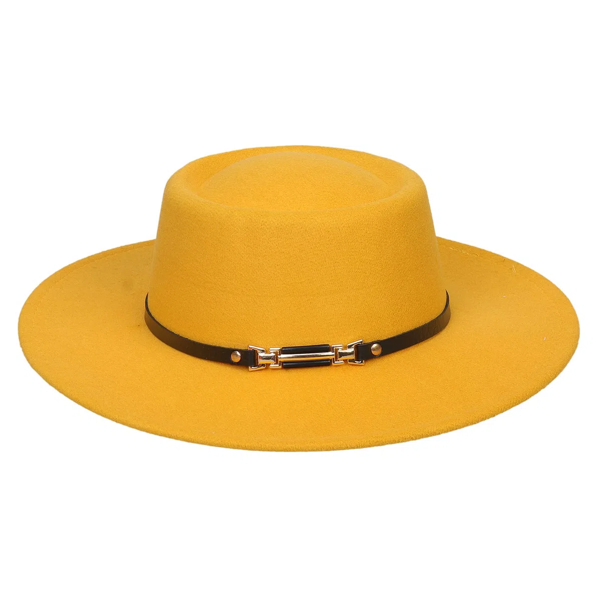 Cappello classico con finta pelle e nastro Jazz Fedora Panama grande bordo compleanno Natale