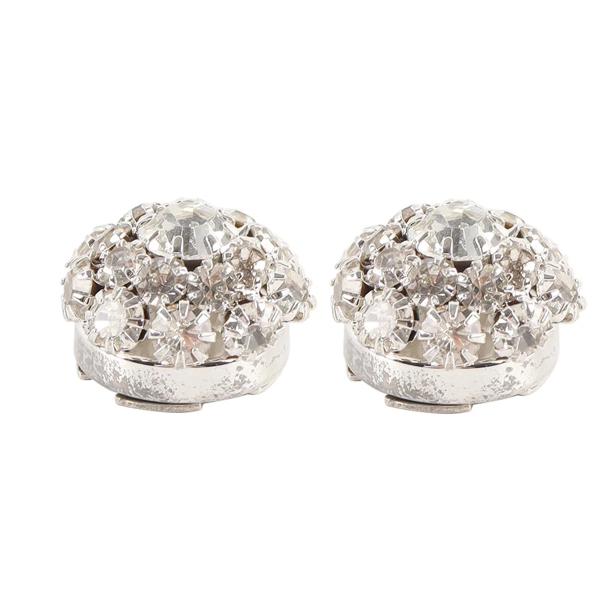 Ubric 5 copribottoni con strass, maniche a fiore di cristallo, clip rimovibili per camicia, abiti, smoking, camicie, accessori argento