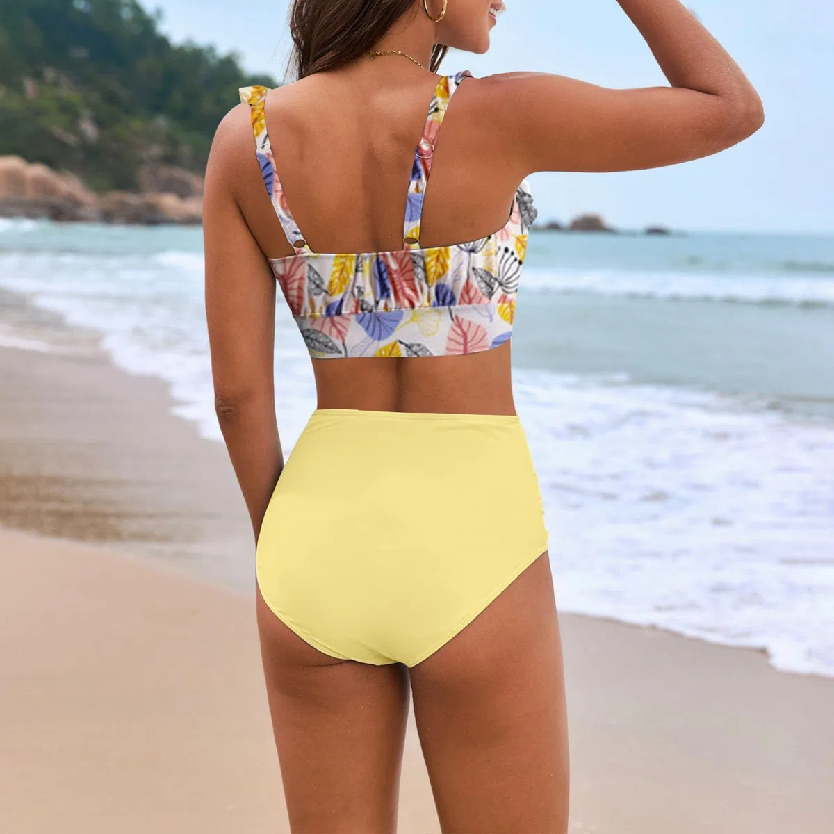 Costume Due Pezzi Donna Cuvy Tankini Donna Mare Flanged Bikini SetBreast Without Brackets Costumi da Bagno Cuvy Costume Due Pezzi