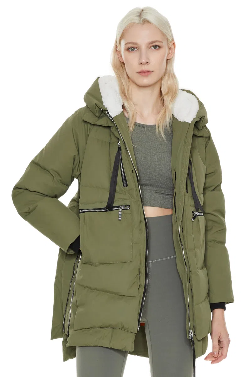 OROLAY Donna Piumino Ispessito Giacca Cappotto Invernale con Cappuccio Piumino Medio Puffer