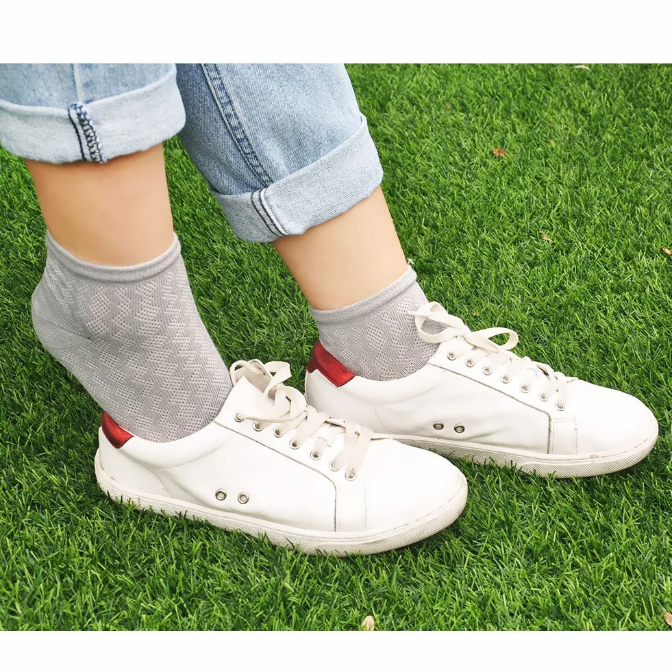 PUTUO Donna Calzini con Dita Separate, Classici Calze Sportivi Dita in Cotone da Donna, Alta Qualità, 5 paia