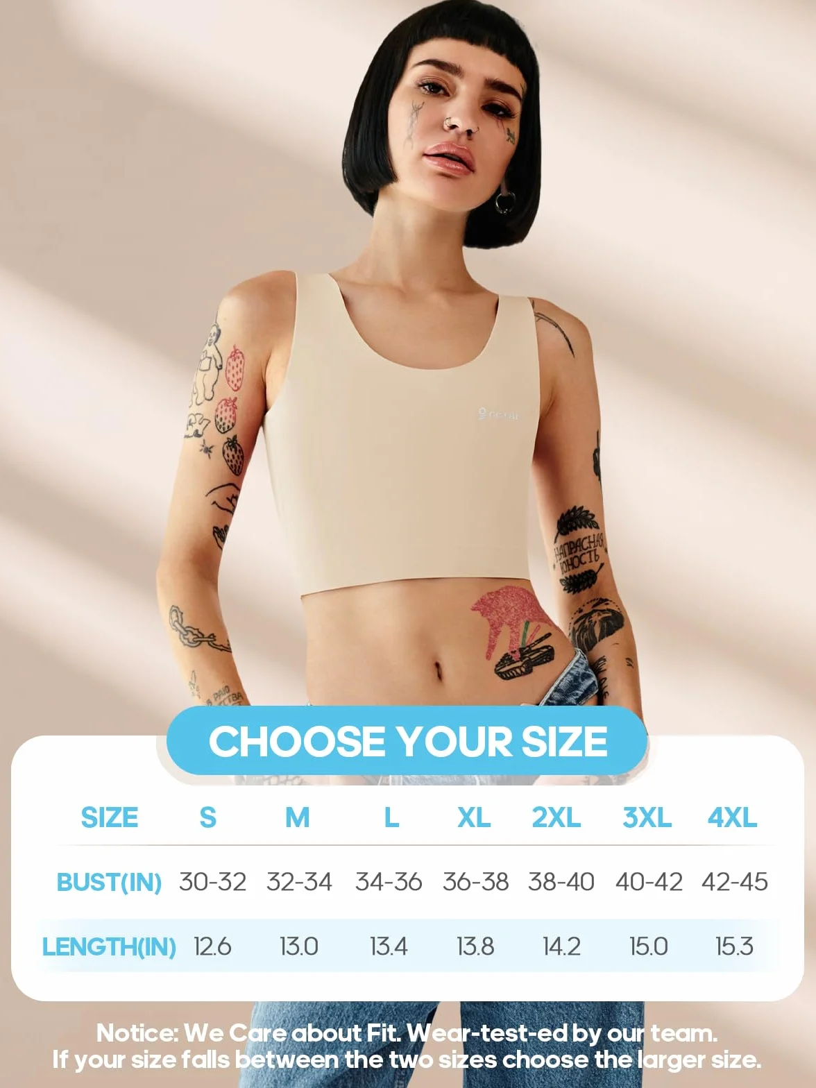 GCTBL Binder Seno per Transgender FTM Mezzo Senza Cuciture Da Donna Traspirante Chest Binder