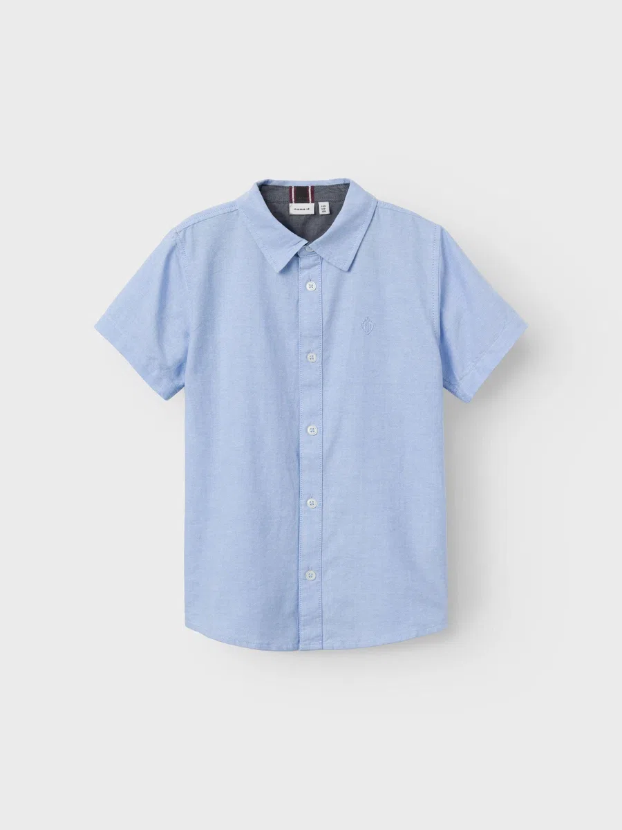 Name It Nkmnewsa SS Shirt Noos Camicia, Campanula, 116 cm Bambini e Ragazzi