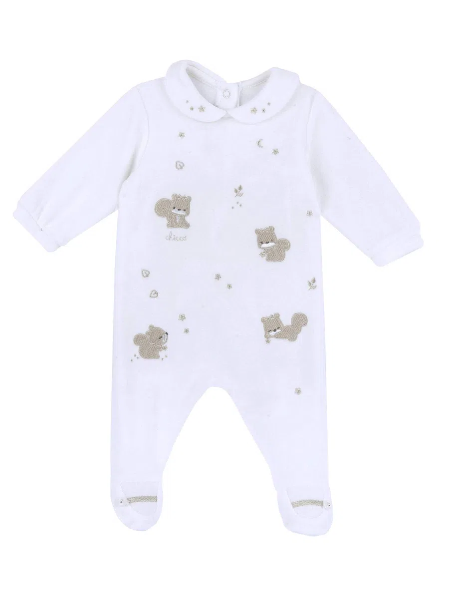 Chicco, Tutina Neonato/Neonata, con Comoda Apertura sulla Schiena e a Patello con Bottoncini, in Morbida Ciniglia, Lavabile in Lavatrice, Abbigliamento Neonato/Neonata 0-24 Mesi