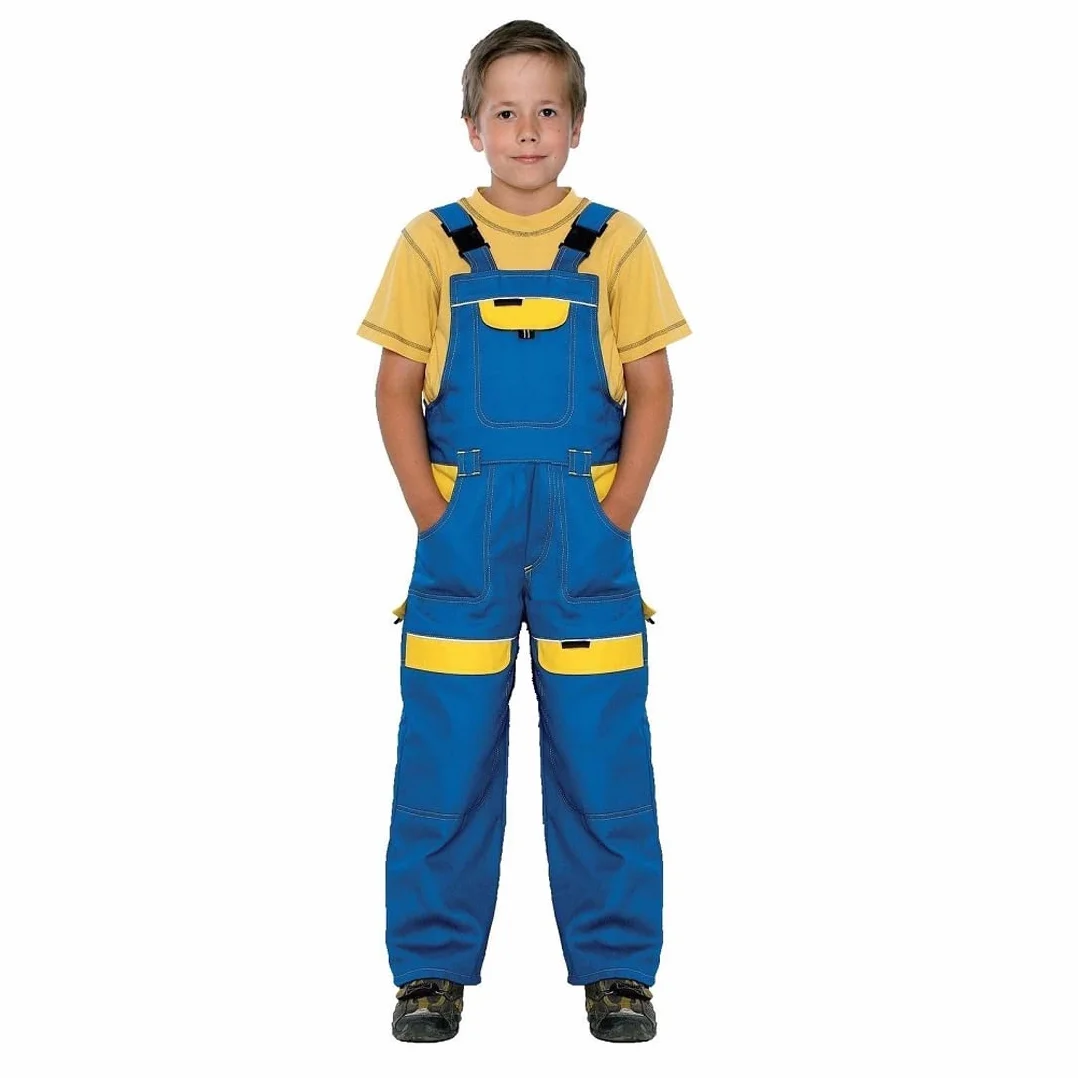 Bavaglino per bambini e bretelle Salopette per bambini pantaloni da lavoro tuta per bambini, 100% cotone abbigliamento professionale