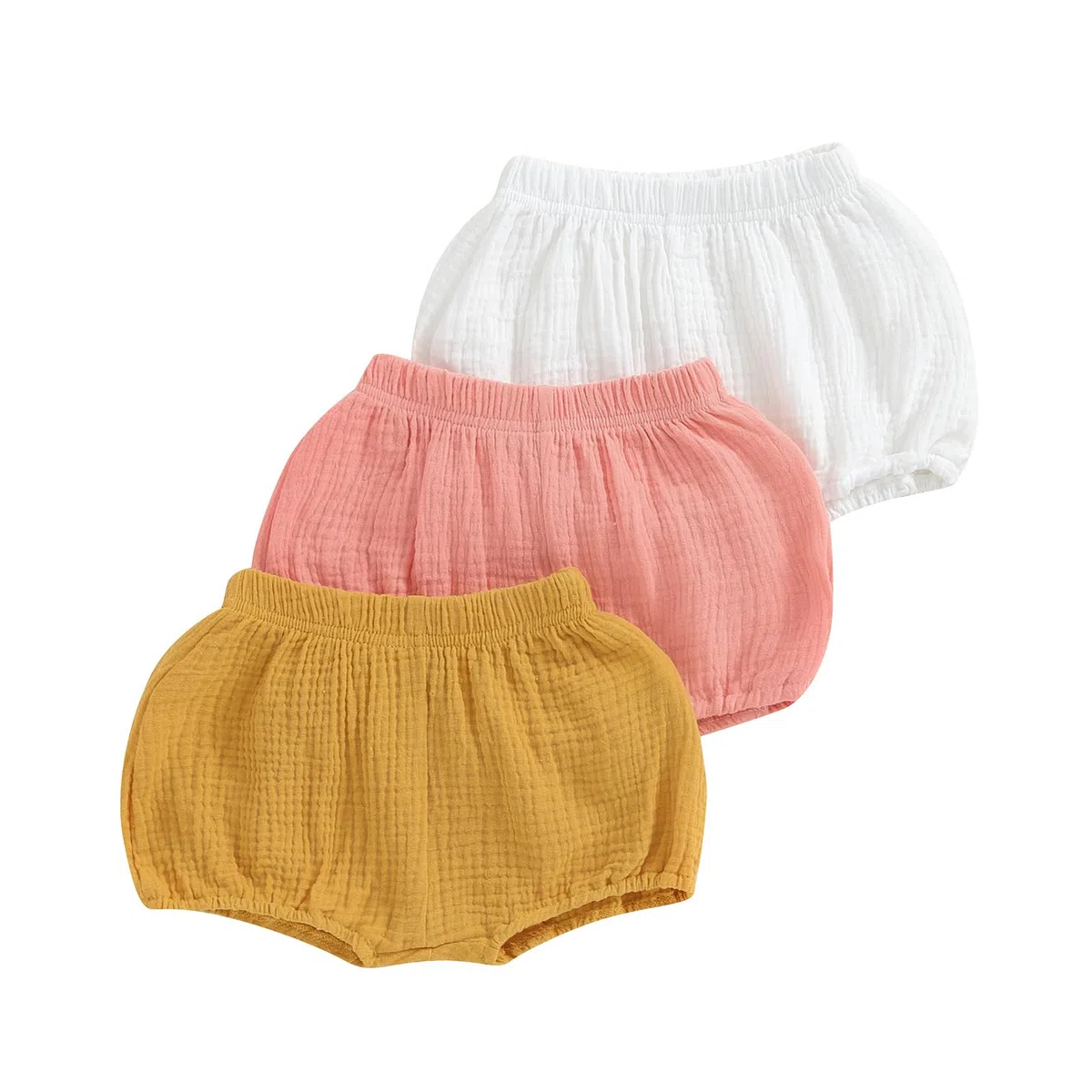 Himllauen Cotone Pantaloncini Estivi per Bambini Pantaloni Corti Elastici Casual a Tinta Unita per Bambini Neonato Neonata Ragazze Vestiti in Modo Carino