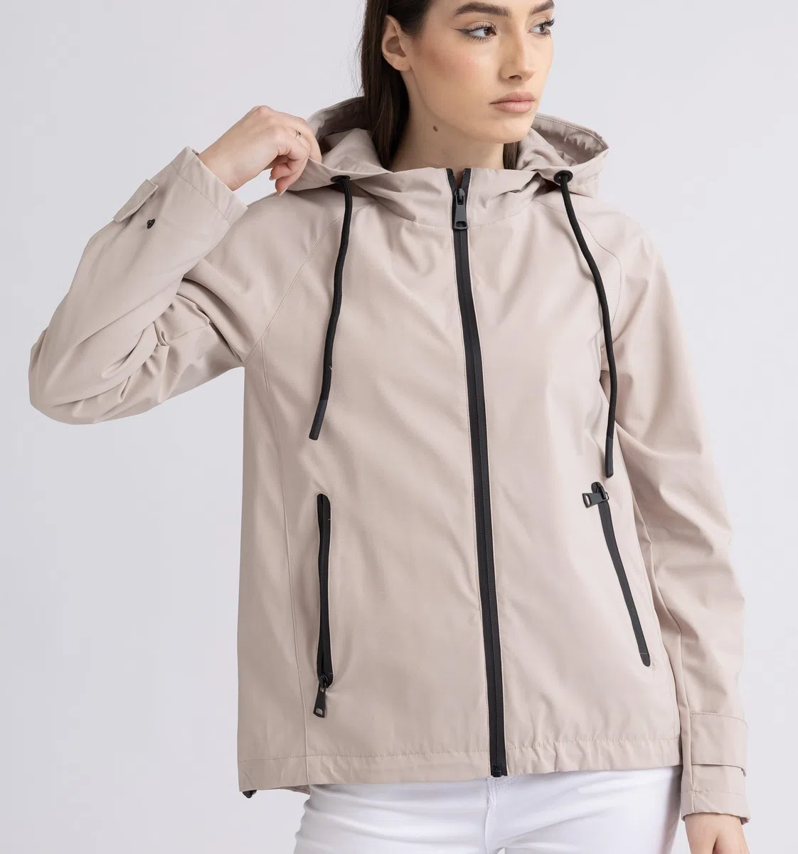 Giacca Softshell da Donna con cappuccio Giubbino Leggero Antivento