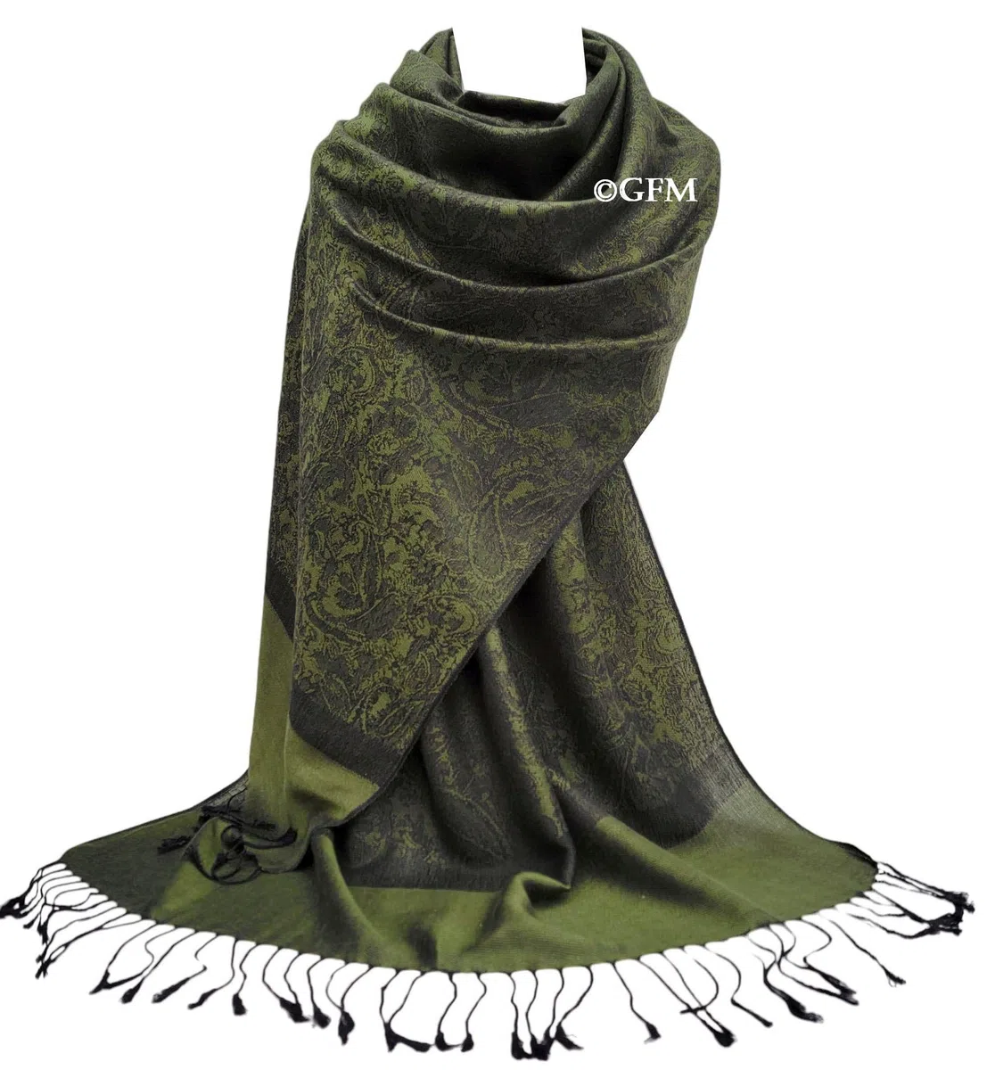GFM, pashmina con motivo floreale a foglie