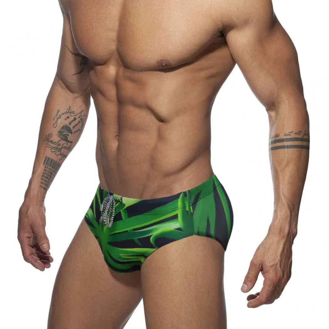 Costume da Bagno Uomo, Costume Slip Nuoto Mare e Piscina Uomo Swimming Brief Coulisse Regolabile YK01