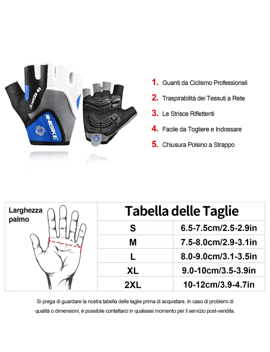 INBIKE Guanti Bici Gel Guanti MTB Estivi da Ciclismo Uomo