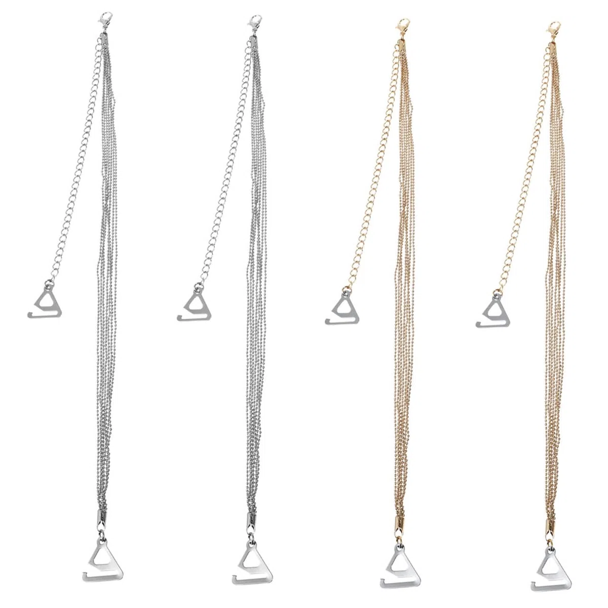 VALICLUD Cinghie Reggiseni Regolabile Con Perline 2 Paia Spallacci In Metallo Per Le Signore Eleganti Accessori Per Matrimonio E Vestiti Senza Spalla 1.8 cm Larghezza Oro E Argento