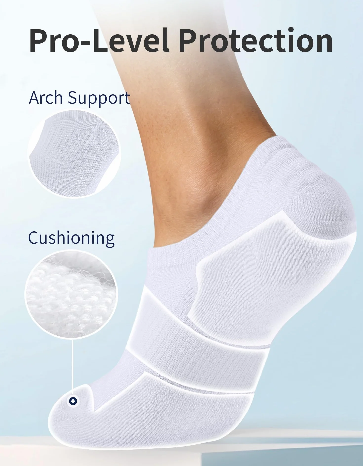 CLOSEMATE 6 Paia Calze Fantasmini Donna per Loafers e Sport, Suola Spessa in Spugna Ammortizza e Riduce Attrito, Gomma Antiscivolo, Parte Superiore a Rete Traspirante, Comode Anche d’Estate