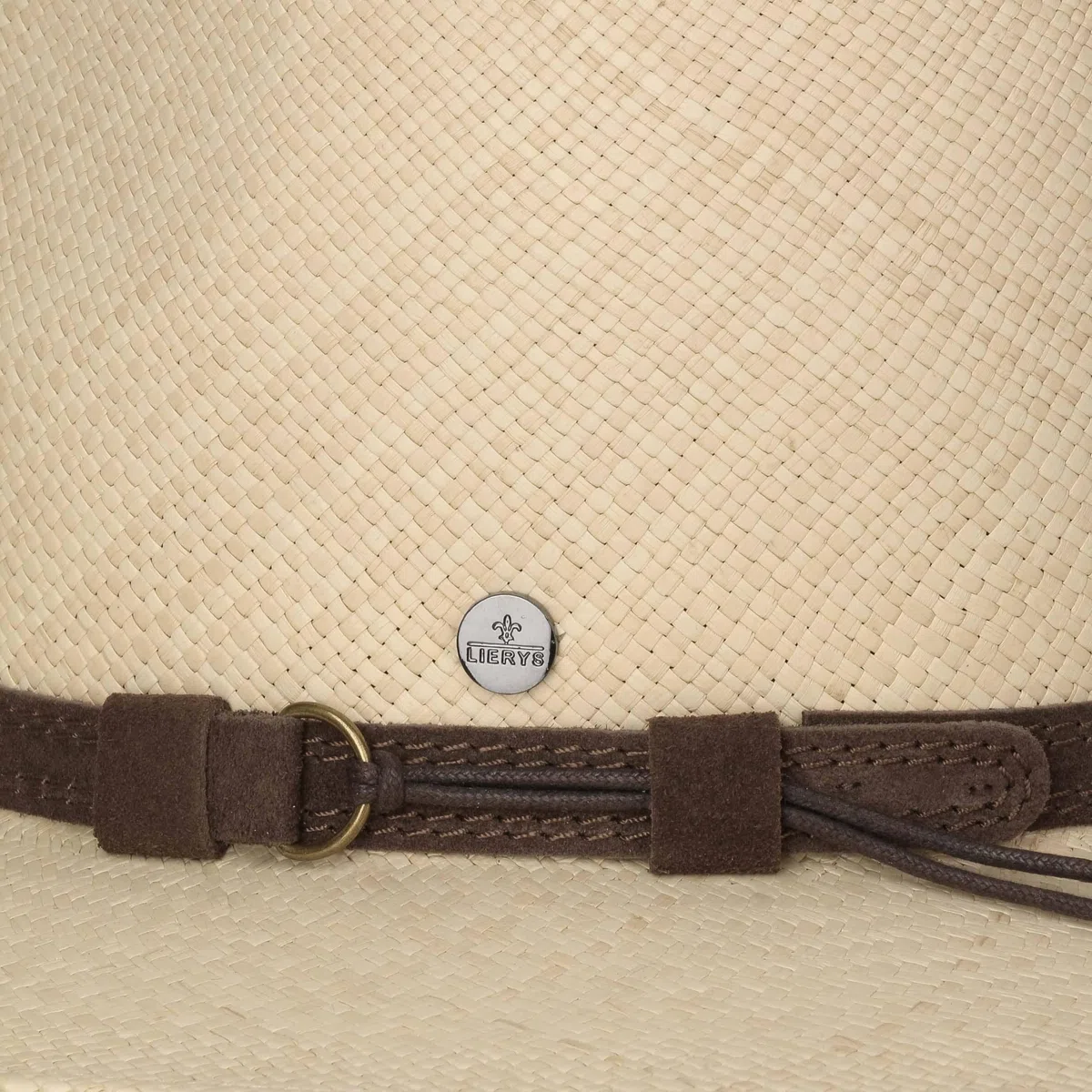 LIERYS The Striking Cappello Panama Traveller Paglia Fascia in Pelle Protezione UV 50 Unisex Primavera Estate
