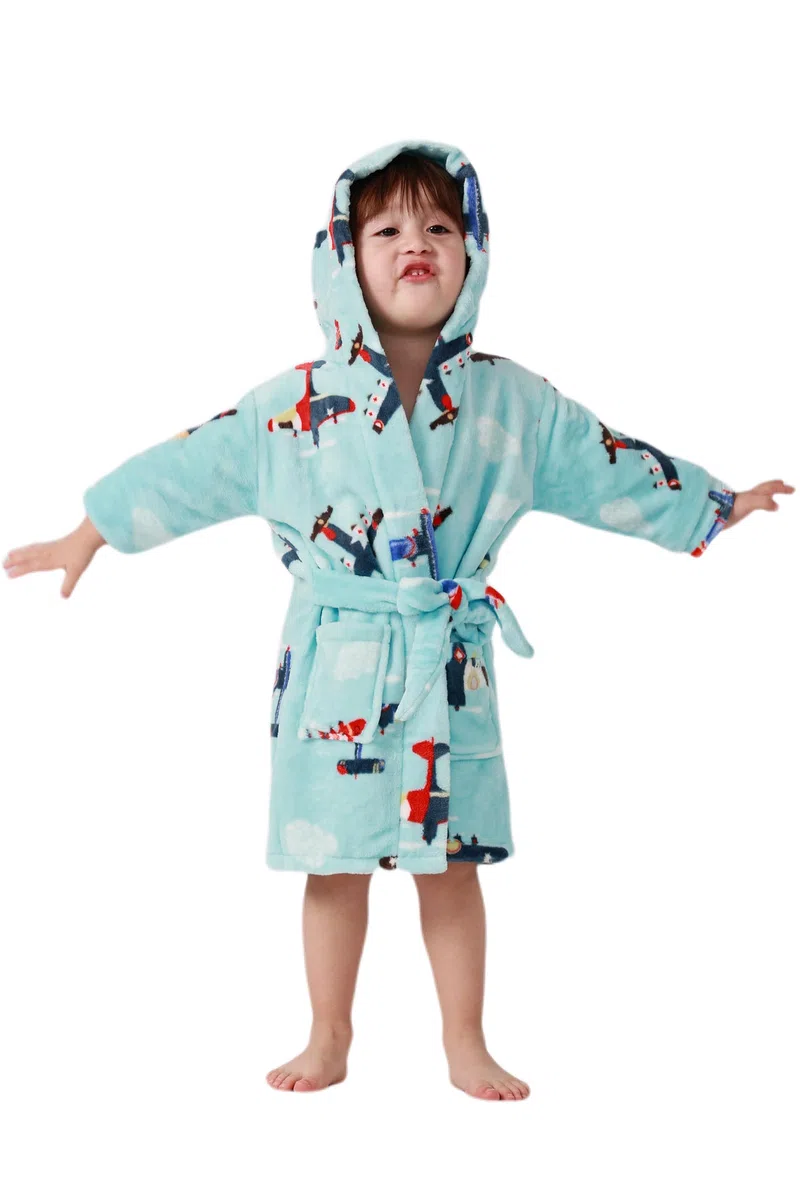 DELEY Accappatoi per Bambini Ragazzi Ragazze Accappatoi con Cappuccio Pigiami Bambini Indumenti da Notte Accappatoio Morbido
