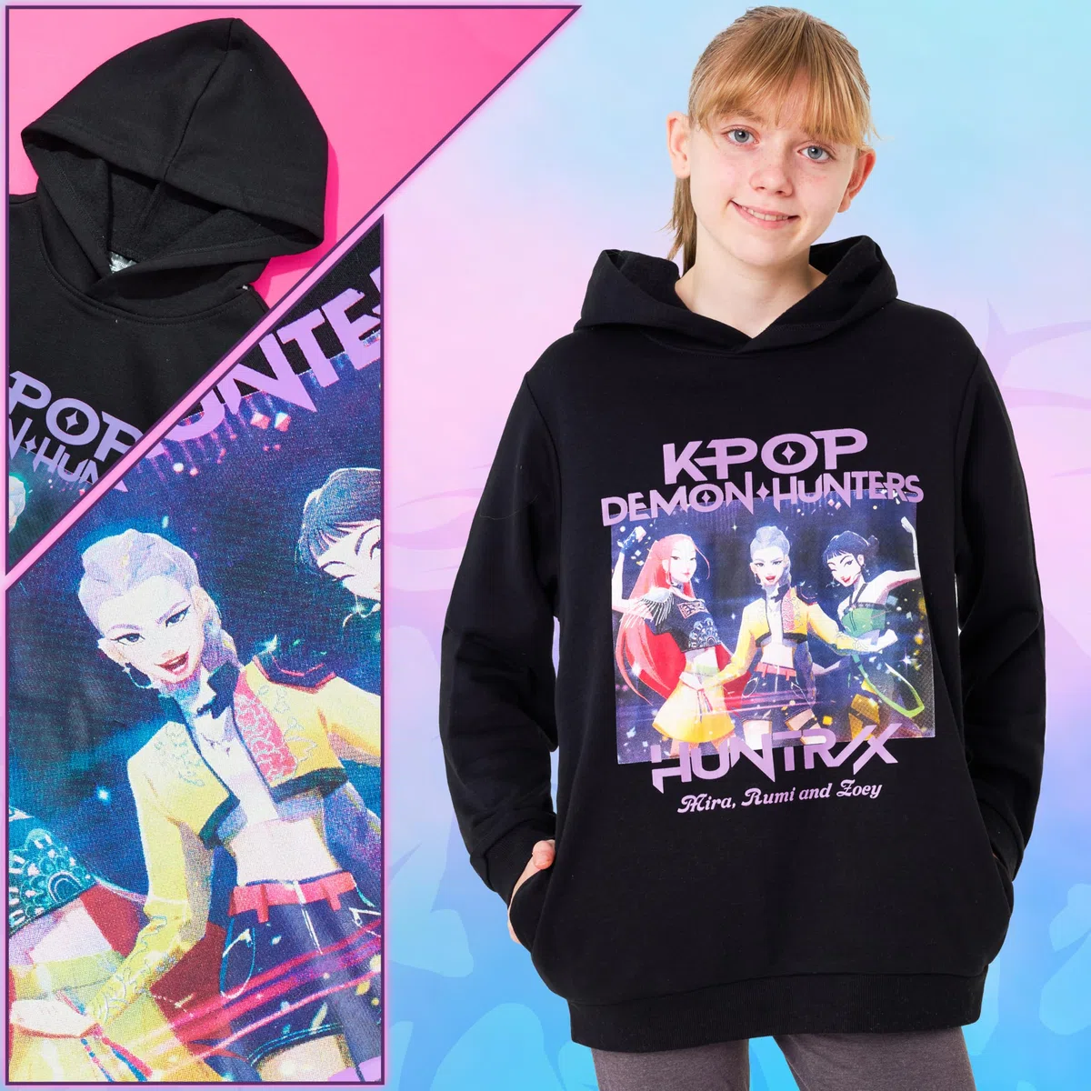 KPop Demon Hunters Felpa con Cappuccio Bambina Adolescenti Invernale Ragazza Regalo