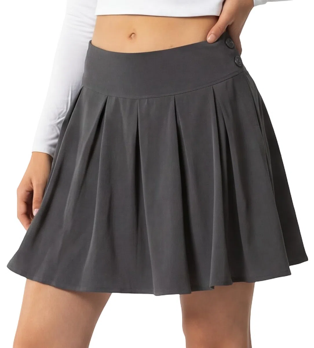 Gonna classica a pieghe con pantaloncini interni, per scuola, tempo libero e feste