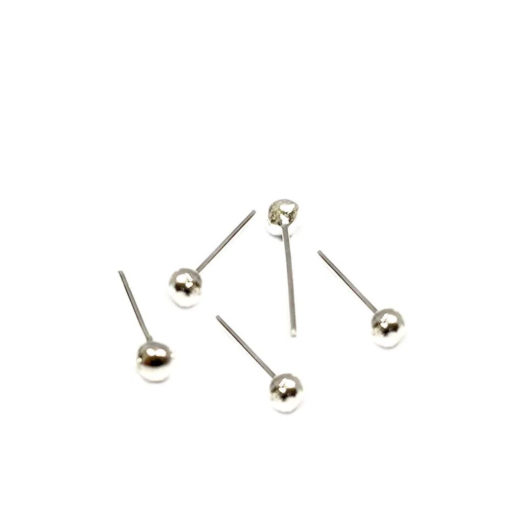 Set 5 Pezzi Piercing Orecchini Naso 2,5 MM Pallina Grande Palla Pallina ARGENTATE Argento 925 Sterling ORECCHINO
